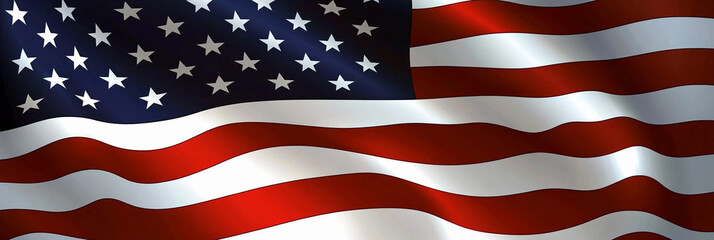 Fototapeta premium Waving flag symbolizing American patriotism and unity
