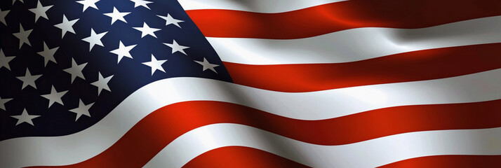 Flag of the United States waving in the breeze