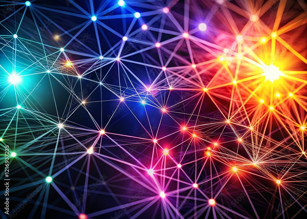 Poster futuristic network silhouette: abstract plexus technology background