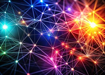 Obraz premium Futuristic Network Silhouette: Abstract Plexus Technology Background