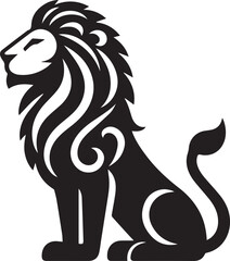 Lion roar and face of king of  jungle  vector black and white 