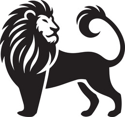 Lion roar and face of king of  jungle  vector black and white 