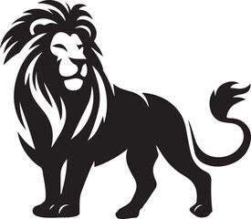 Lion roar and face of king of  jungle  vector black and white 