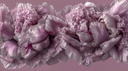 Pink peony blossoms, floral arrangement, studio shot, mauve background, website banner