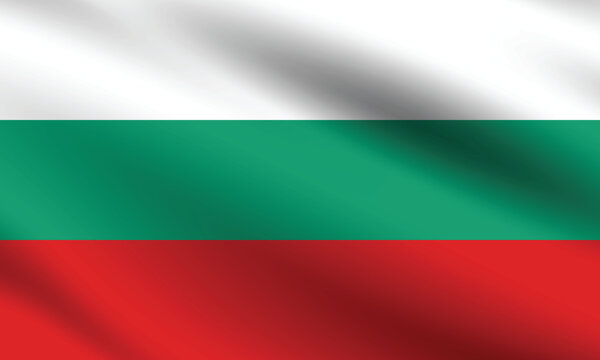 Bulgaria flag official colors and proportion digital vector illustration. Pleated flag.