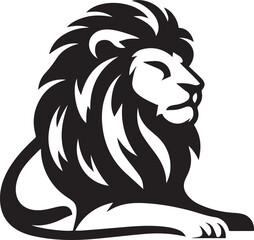 Lion roar and face of king of  jungle  vector black and white 