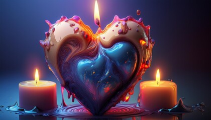 heart shaped candle