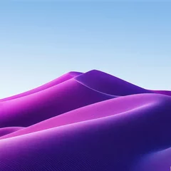Fototapete Rund Purple desert dunes under a clear sky, landscape design © Fenny