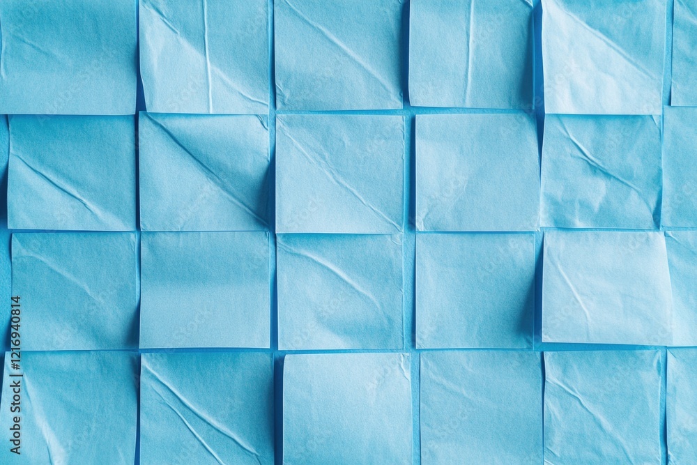 Aufkleber a stack of blue post-it notes, useful for brainstorming and note-taking