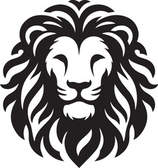 Lion roar and face of king of  jungle  vector black and white 