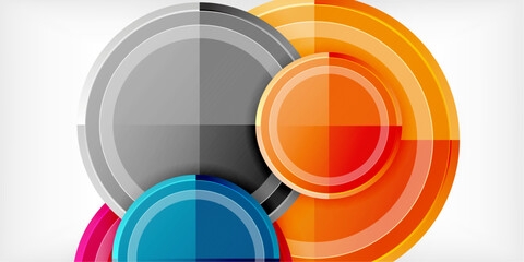 Obraz premium Minimal geometric abstract background. Circle triangle design