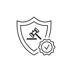
The Outline Shield icon signifies legal protection.