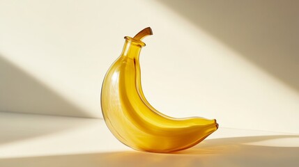 Playful Yellow Banana-Shaped Glass Bottle for Creative Decor