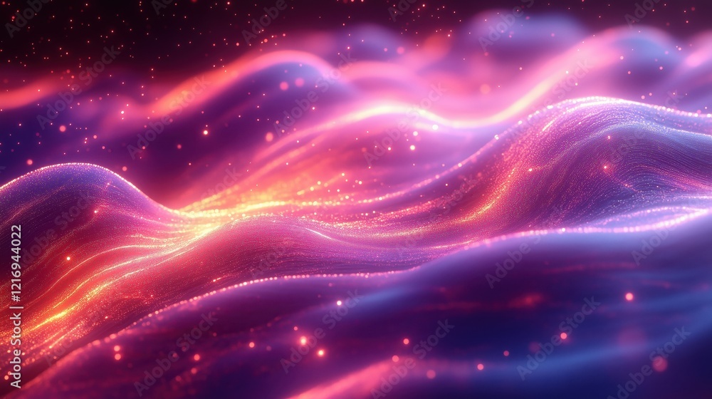 Aufkleber vibrant abstract neon texture waves: glowing swirls of light and color in dynamic motion