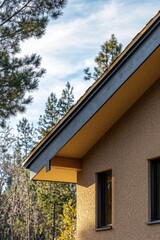 A cat sits comfortably on the edge of a house, enjoying the view
