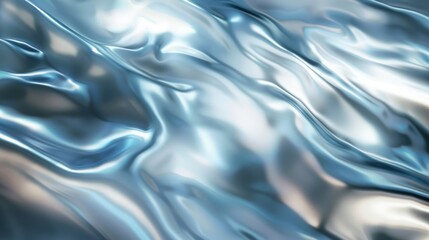 A smooth, reflective surface with flowing patterns in shades of blue and silver.