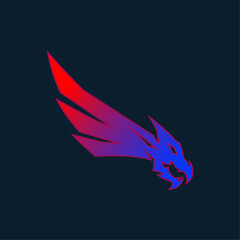 minimalist dragon logo. vector illustration