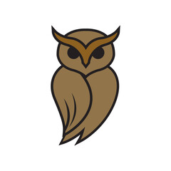 minimalist owl logo. vector illustration