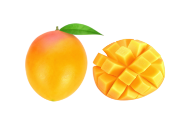 A vibrant mango and mango lice for advertisement 