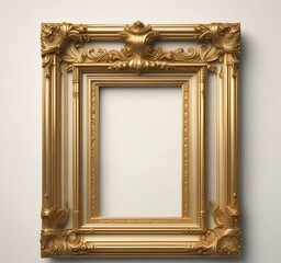 Illustration of vintage golden frame.