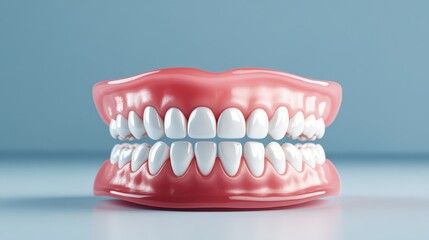 Obraz premium Anatomically accurate model of human teeth and gums for educational purposes.
