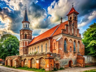 Obraz premium Historic Church of Vytautas the Great, Kaunas, Lithuania: Exterior View