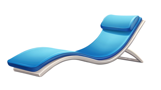  Sun lounger on transparent on white background.