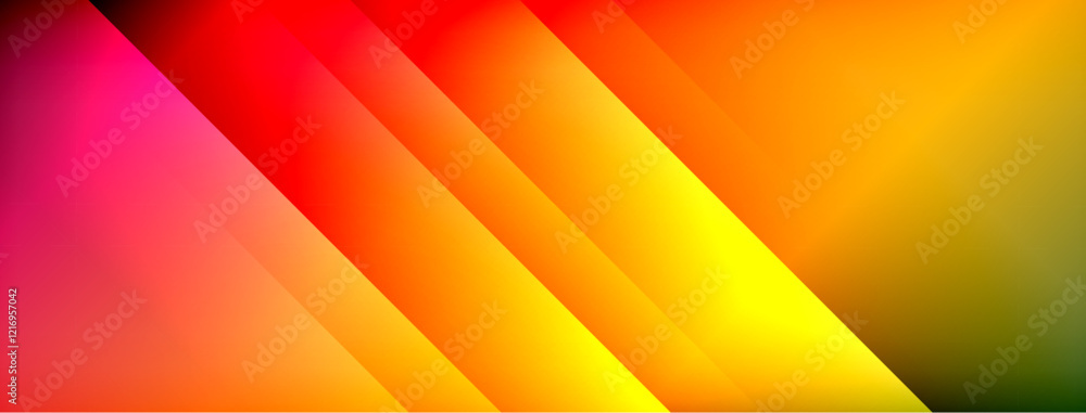 Poster Dynamic shadow lines with gradient colors geometric background