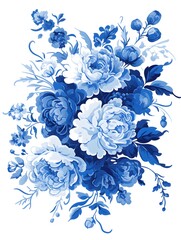 The flower of blue and white porcelain