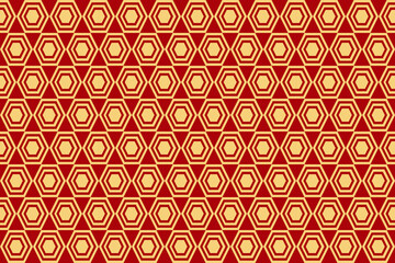 Chinese New Year Festive Geometric Red and Gold Pattern - Vibrant Cultural Design with Traditional Diamond Motifs for Lunar New Year Decorations, Textiles, and Celebratory Projects