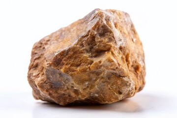 Isolated Brown Stone Texture: Rough, Natural Brown Stone Surface on White Background