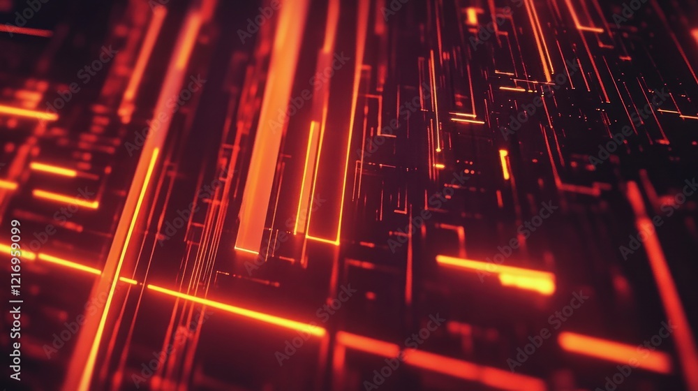 Poster abstract digital cyberpunk neon glowing lines circuit board texture background
