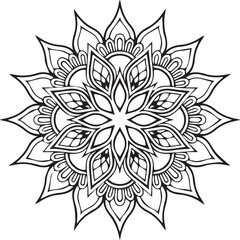 Beautiful flower art and mandala vector design