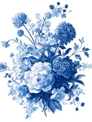 The flower of blue and white porcelain