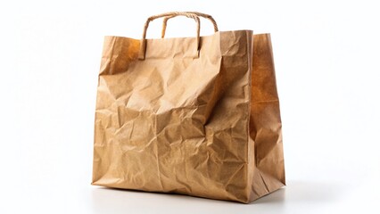 Kraft Paper Shopping Bag Mockup: Isolated Corporate Branding Packaging Design