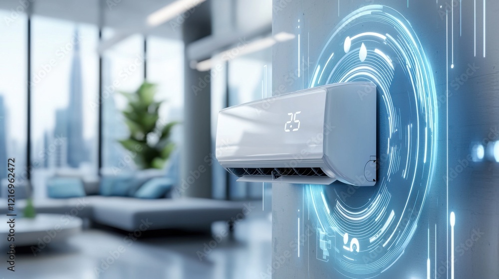 Poster futuristic digital control panel showcasing advanced technology and intelligent automation in a mode
