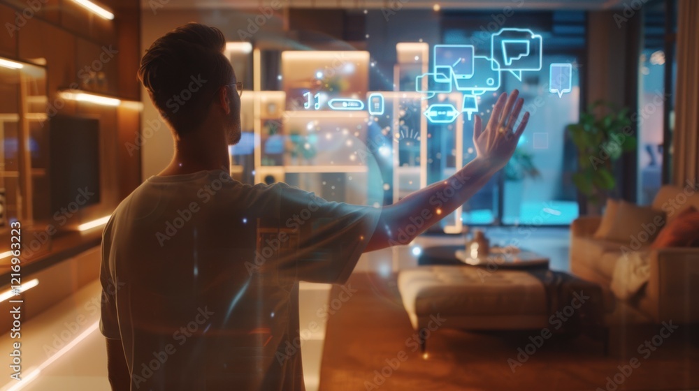 Poster virtual communication interface in smart home setting