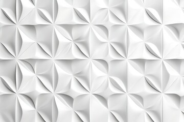 Obraz premium White Geometric Pattern: 3D Textured Wall Design, Elegant Modern Architecture, Abstract Background, Stylish Interior Decor, Clean Minimalist Style, 3D Wall Art.