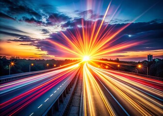 Obraz premium Long Exposure Light Trails: Purpose-Driven Passion, Abstract Photography