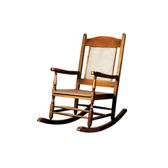 Classic Wooden Rocking Chair with Woven Seat and Backrest Design