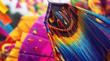 A close-up shot of a person's hand grasping a vibrant fabric