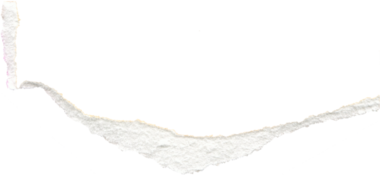 Ripped torn paper edges isolated on white background