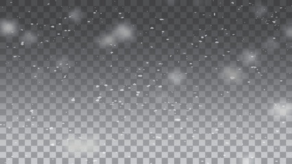 Falling snow on black background