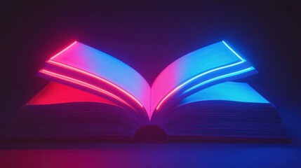 Neon Glowing Book