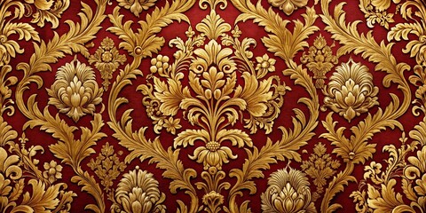 Luxurious Damask Ornament: Royal Fabric Texture Background for Design