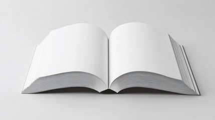Fototapeta premium Open blank book on white background; design mockup