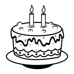 A drawing style icon of sweet cake