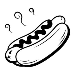 Hot dog icon in drawing style