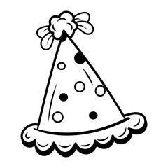 Party cap icon in drawing style