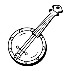 A sketchy style icon of banjo